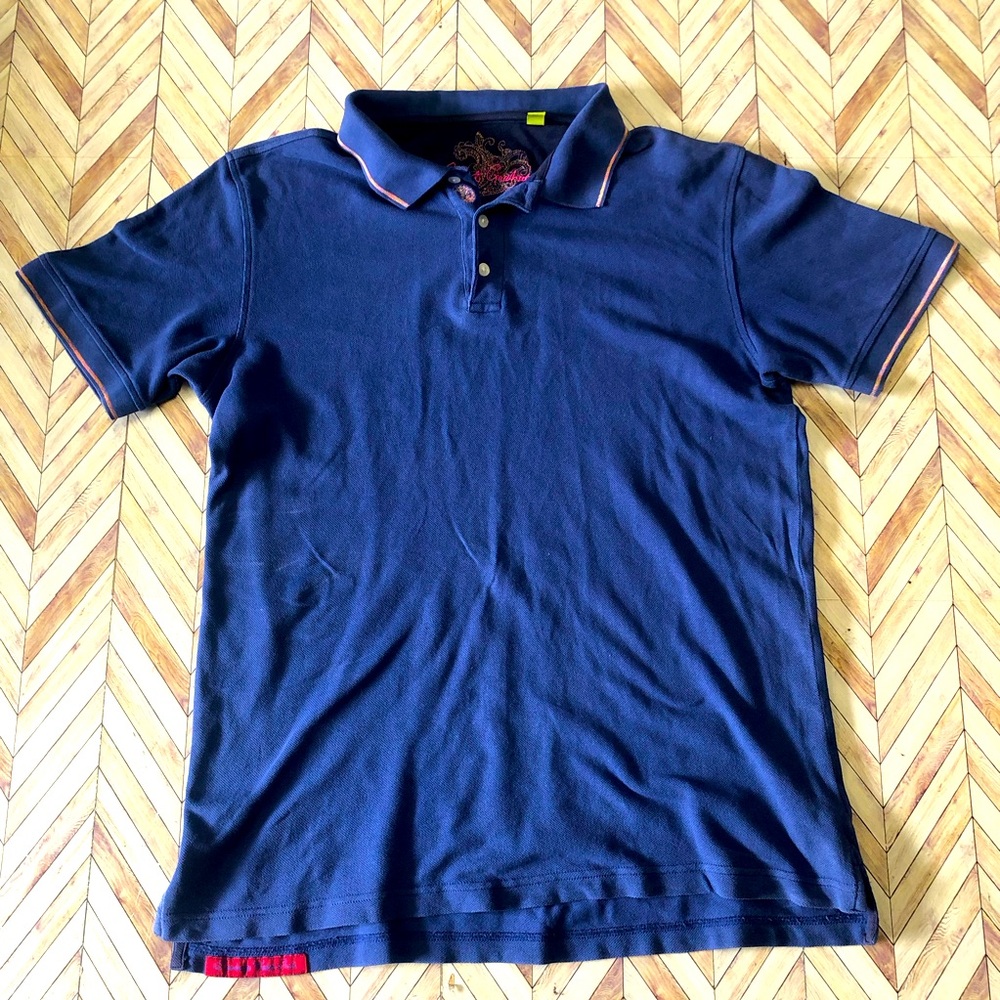 Robert Graham Polo Shirt. Classic Fit. Blue. Size Medium